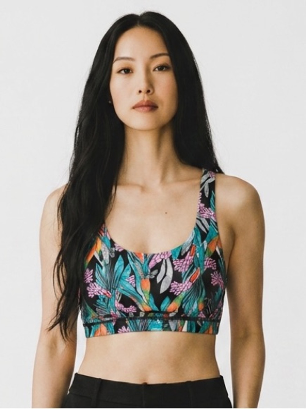 MINKPINK Black Floral-Print Straight Leg Pants